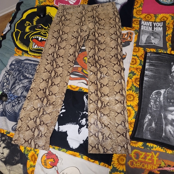 DOUBLE STANDARD CLOTHING Archive Genuine Pig Leather Snake Skin Pants Lined - Picture 10 of 12